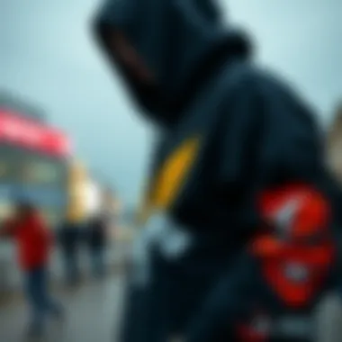 An inspiring mood board depicting design inspirations for hoodie graphics including street art and pop culture.