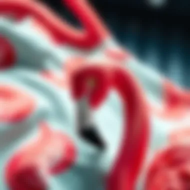 Close-Up of Flamingo Bathing Suit Fabric Texture Close-up of the fabric texture of a flamingo bathing suit