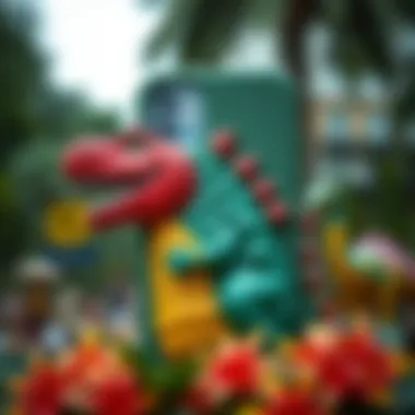 Vibrant and Unique Dinosaur Case Design Colorful dinosaur-themed phone case design