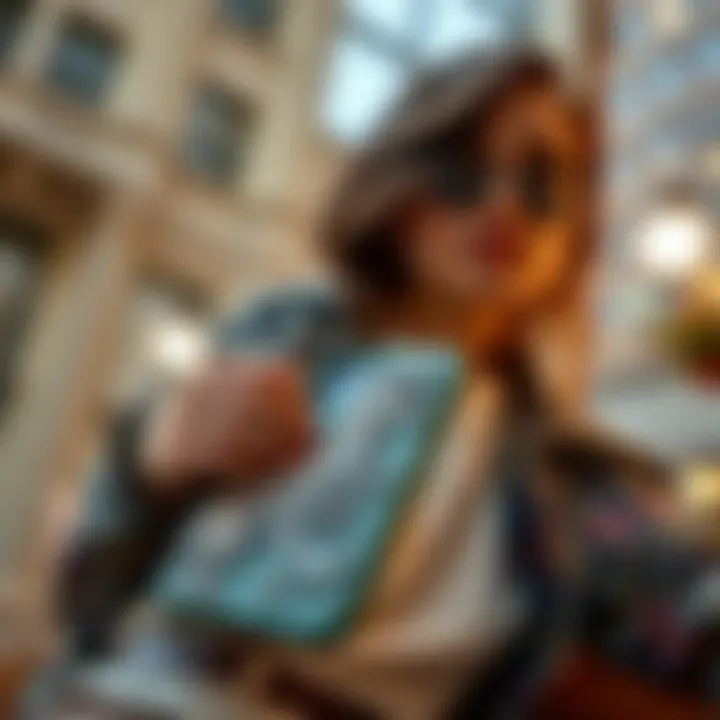 Dinosaur Case as a Fashion Statement Dinosaur case in a fashionable lifestyle setting