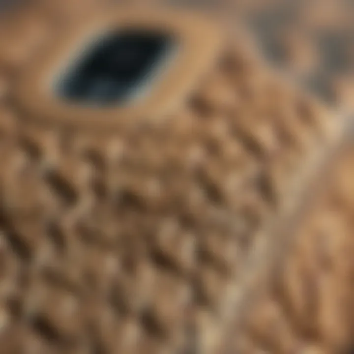 Detail of Material Texture for Enhanced Protection Close-up of material texture of the case