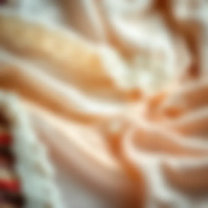 A close-up of different fabrics used in high-end lingerie.