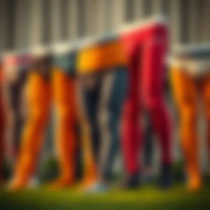 Diverse Color Palette of Long Leg Styles Stylish long leg underwear showcasing various colors and patterns