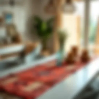 Contemporary Decor with Moroccan Influence Modern home interior featuring a Moroccan table runner