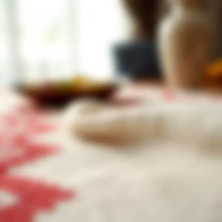 Textural Detail of Moroccan Fabric Close-up of the textured fabric of a Moroccan table runner