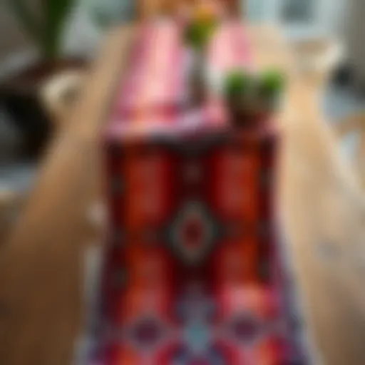 Intricately Designed Moroccan Table Runner Vibrant Moroccan table runner showcasing intricate patterns