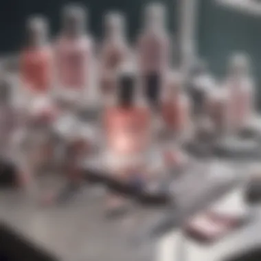 A neatly organized table with nail care tools and products for application and maintenance