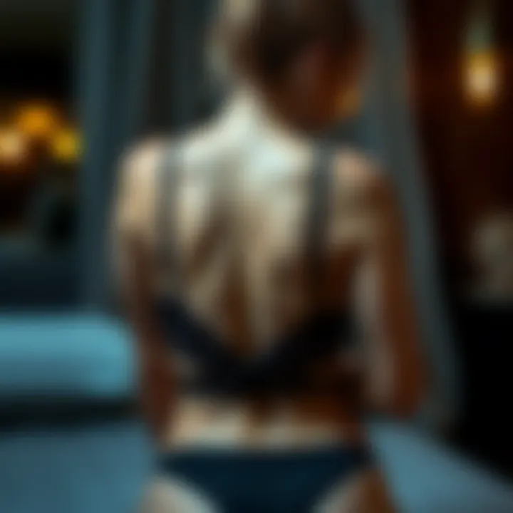 Confidence in Open Back Lingerie An artistic representation of a model exuding confidence in open back lingerie.