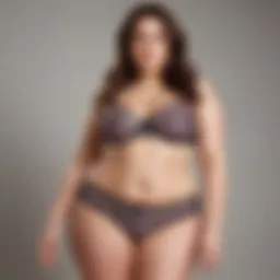 Elegant plus size plaid lingerie set displayed on a soft background