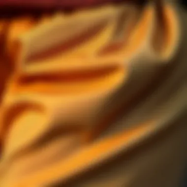 A close-up view of the fabric texture of plus size scrunch pants