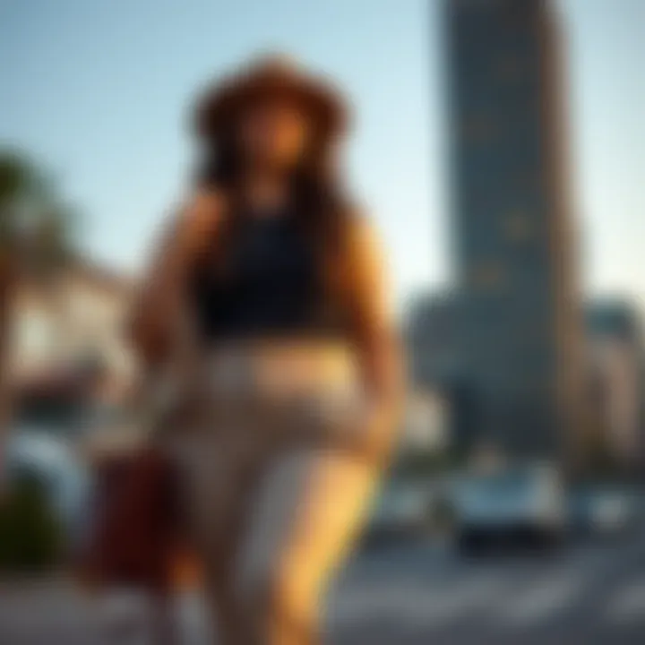 Fashionable outfit pairing plus size scrunch pants with a trendy top