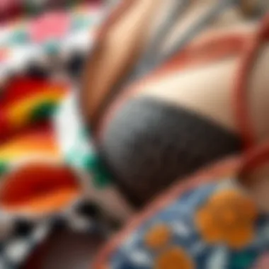 Diverse Fabric Textures Close-up of tankini fabric textures and patterns