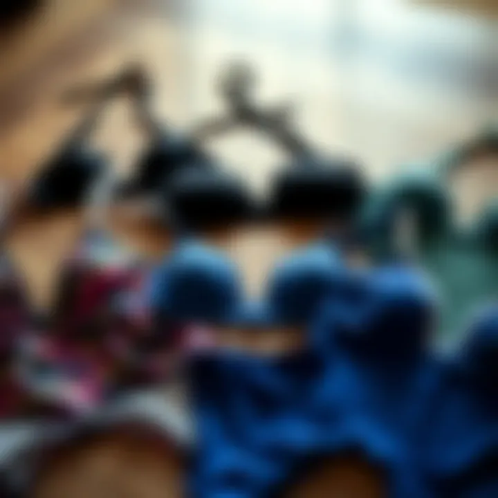 Selection of Unique Designs A variety of tankini designs laid out for selection