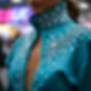 Rhinestone Embellished Clothing Fashionable garment embellished with rhinestones