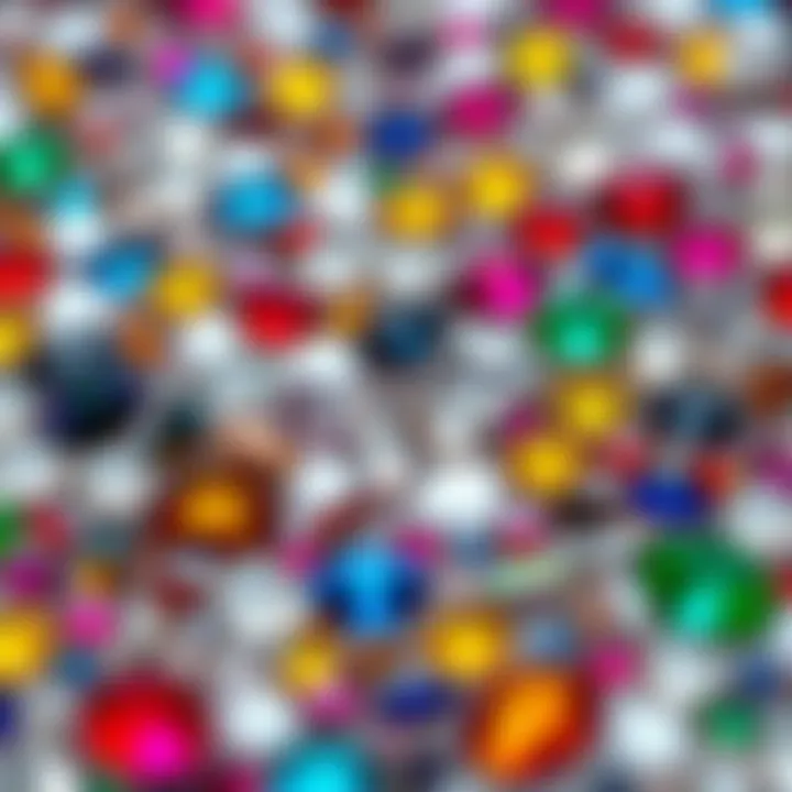 Diverse Rhinestones for Creative Design Variety of rhinestones in different colors and sizes