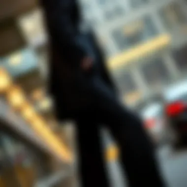 Elegant Formal Wear with Ribbed Flair Pants Formal wear incorporating ribbed flair pants for an elegant look