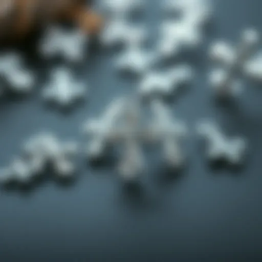 Intricate Design of Silver Cross Nail Charms Elegant display of silver cross nail charms showcasing their intricate design.