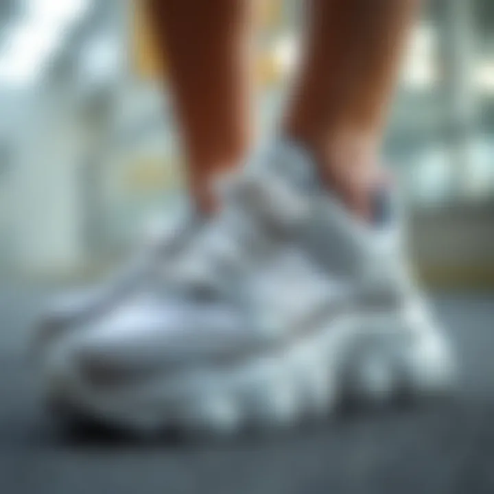 Close-up view of the innovative comfort technology used in Sketchers chunky sneakers