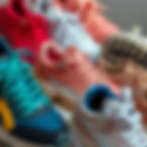 Stylish arrangement of Sketchers chunky sneakers showcasing diverse colors and textures