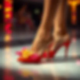 Elegant summer fantasy heels in vibrant colors