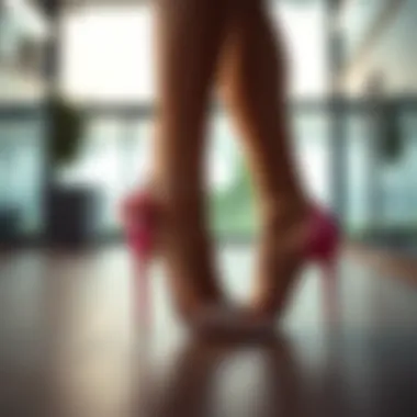 Fashionable summer fantasy heels showcased in a modern setting