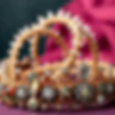 A collection of crystal crown headbands with different materials