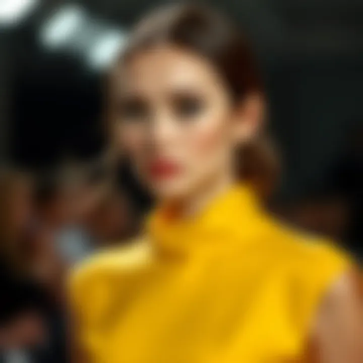 Versatility of Short Wispy Lashes on the Runway Fashion model showcasing versatility of short wispy lashes on the runway