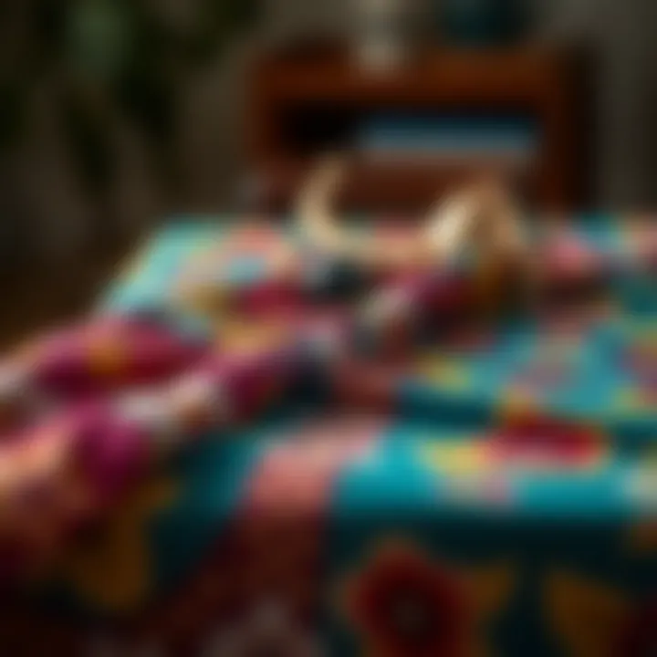 Artistic Tablecloth Fabrics Diverse fabrics used for artistic tablecloth designs