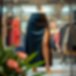 Elegant plus size double slit skirt in a fashion showcase