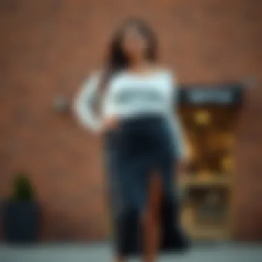 Empowered plus size individual confidently wearing a double slit skirt