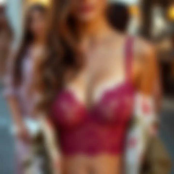 Diverse styling options featuring floral lace sets across various outfits