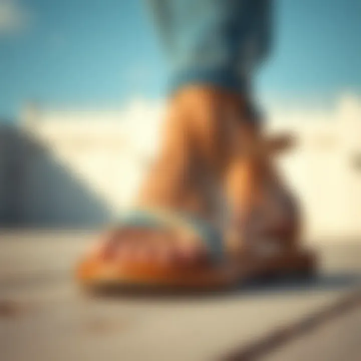 Flat sandals paired with eco-friendly materials