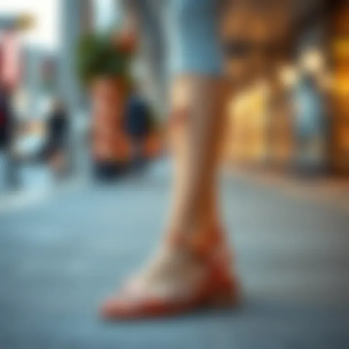 A fashion-forward outfit complemented by chic flat sandals