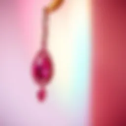 Elegant sparkly pink earrings against a soft background