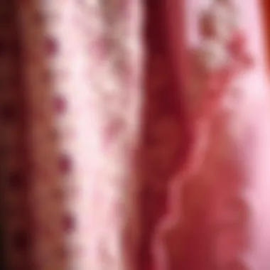 Close-up of vintage fabric showcasing intricate textures