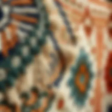 A close-up of a beautifully woven tapestry emphasizing its texture.