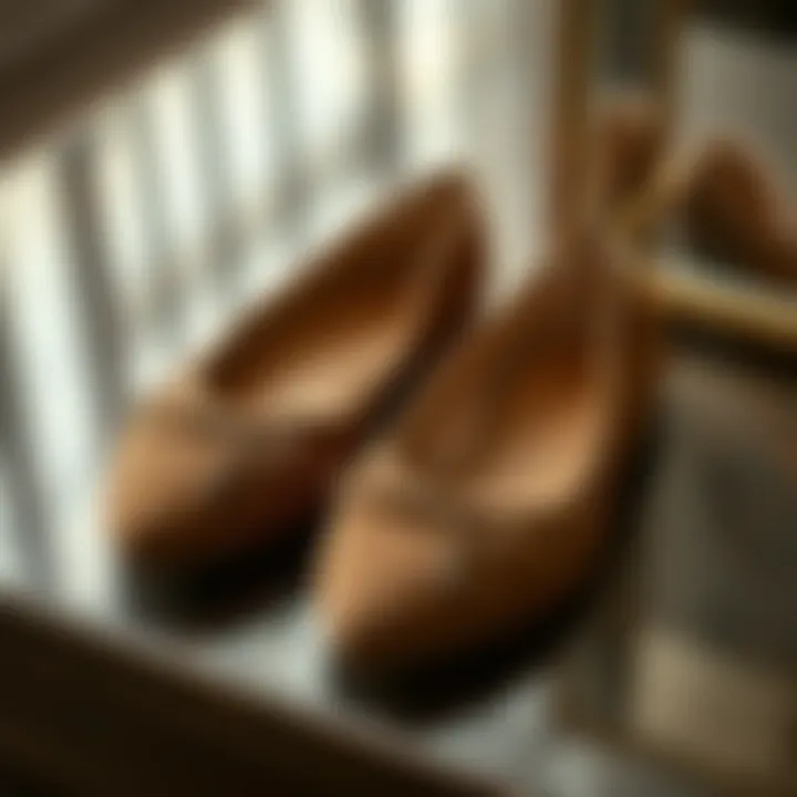 Elegant Faux Suede Ballet Flats Elegant faux suede ballet flats on a stylish surface