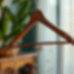 Elegant wooden necklace hanger showcasing intricate craftsmanship