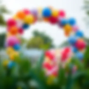 Colorful balloon arch that adds a festive touch to any birthday party
