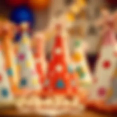 DIY party hats featuring fun designs that enhance the celebratory mood