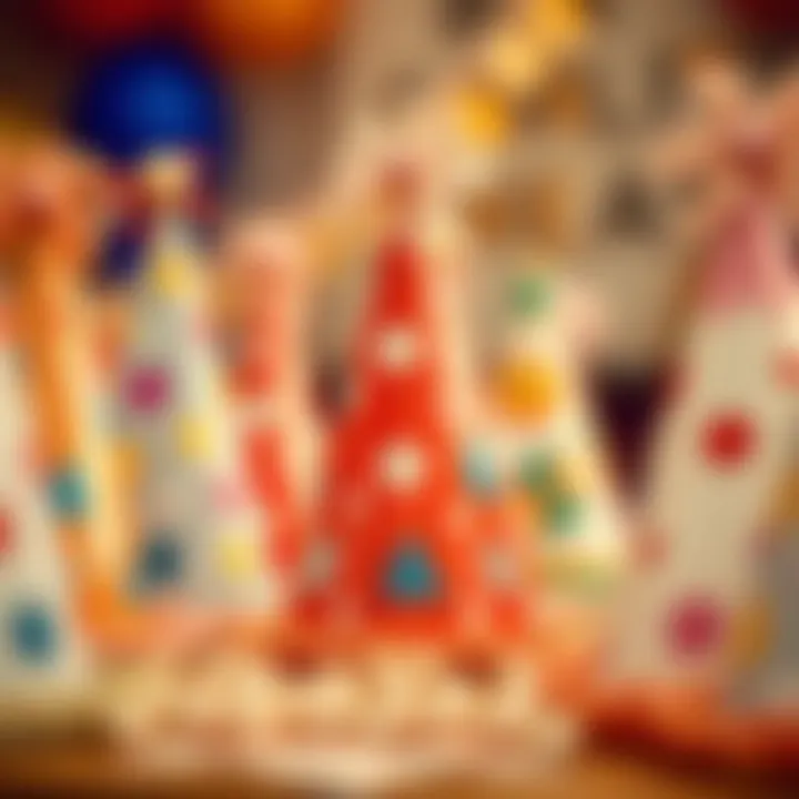 DIY party hats featuring fun designs that enhance the celebratory mood