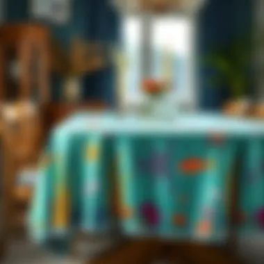 Vibrant Under the Sea Tablecloth Vibrant under the sea tablecloth featuring marine motifs