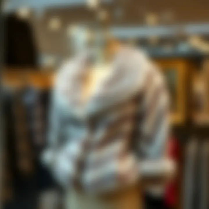 Elegant faux fur bolero jacket draped on a vintage mannequin