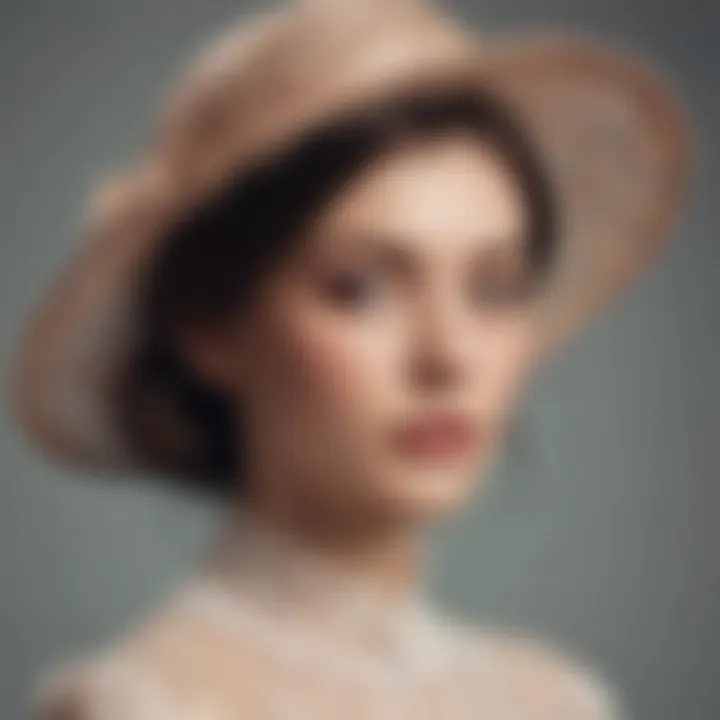 Vintage net hat adorned with intricate lace detailing