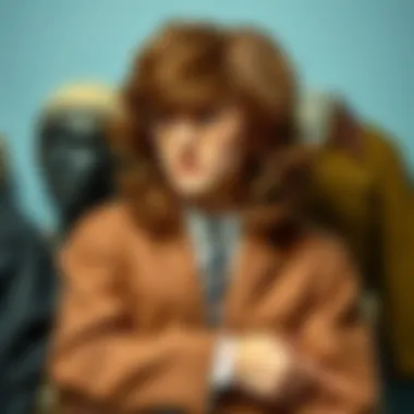 A collection of vintage fashion items alongside the John Lennon wig, representing its era.