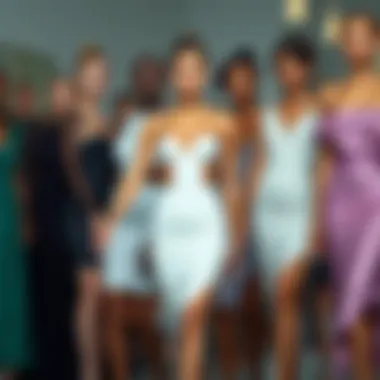 A collection of morph dresses in various styles and colors, representing its diverse range.