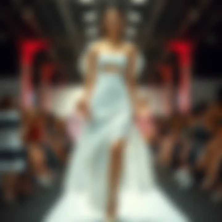 A fashion-forward display of the morph dress at a runway event, illustrating its contemporary appeal.