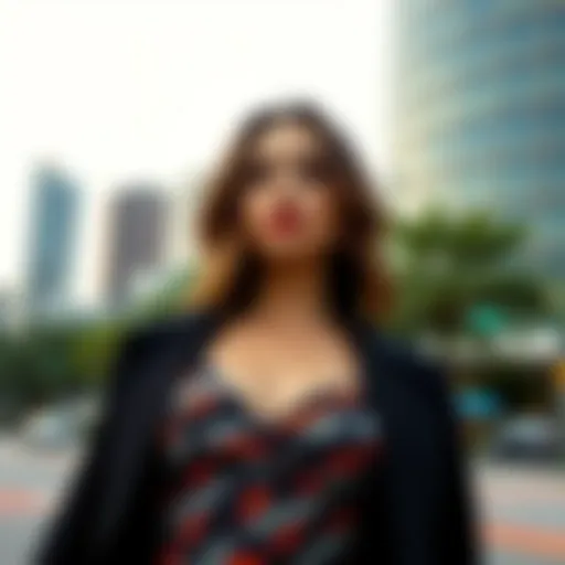 Urban Elegance: The Versatile Morph Dress A woman showcasing the morph dress in an urban setting, demonstrating its adaptability to various styles.