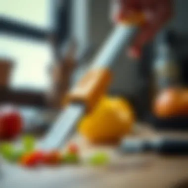 Ergonomic Design of the Multi-Function Peeler A multi-function peeler showcasing its ergonomic design and sharp blade.