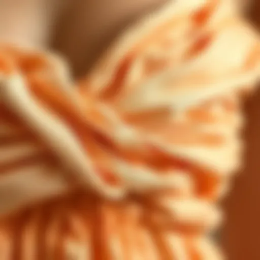 Intricate Detail of Ruched Fabric A close-up of the ruched fabric texture showcasing intricate detailing